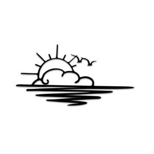 Sun Metal Art Wall Decor Sunshine Metal Art -sunset And Flying Birds Wall😀